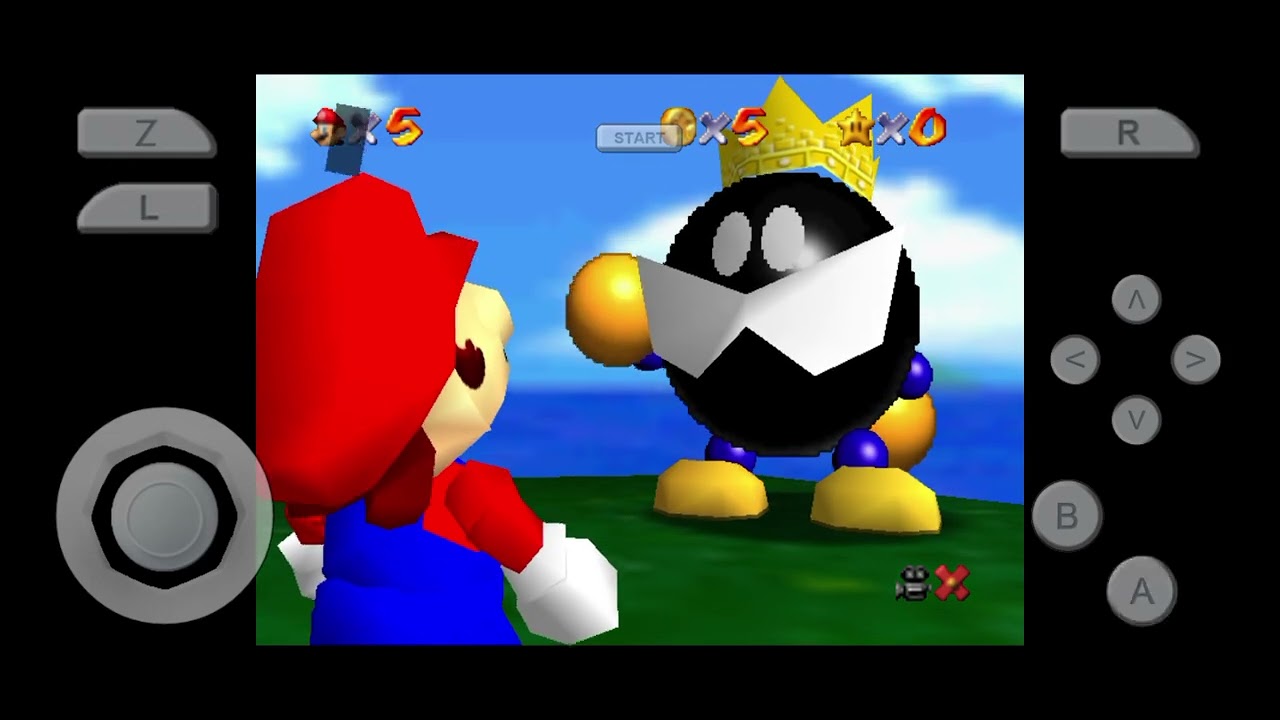 Jugando super Mario 64 