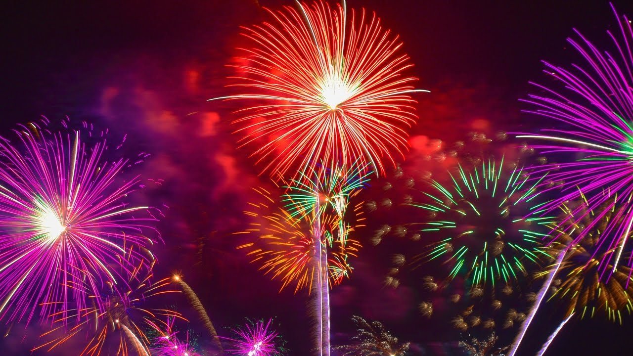 A spectacular fireworks display in the streets of Berlin, Germany 2026