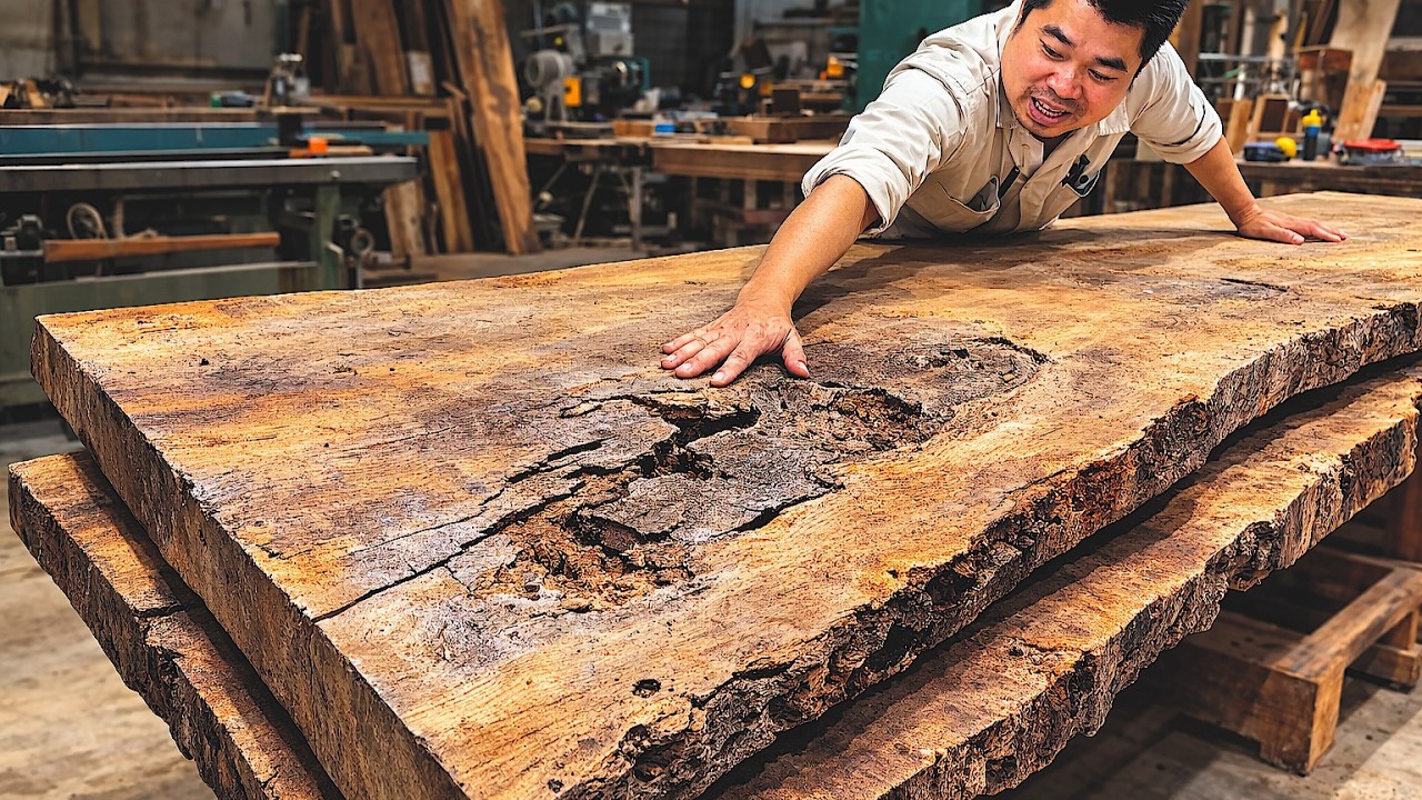 Using Centuries-Old Decaying Wood To Create A Massive Dining Table Set | Woodworking