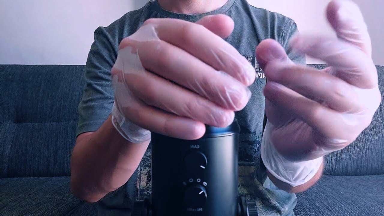 ASMR Fast & Aggressive Hand Sounds w/ Latex Gloves & Mic Gripping (no talking)