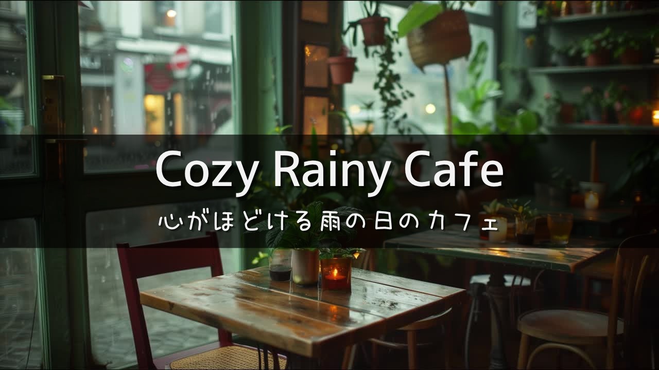 【ASMR】窓を叩くやさしい雨音 ― 緑に囲まれた静かなカフェ【自然音】