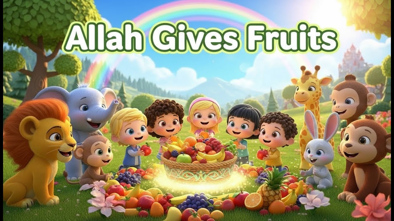 Allah Gives Fruits 🍎🍌  Islamic Kids Learning Video