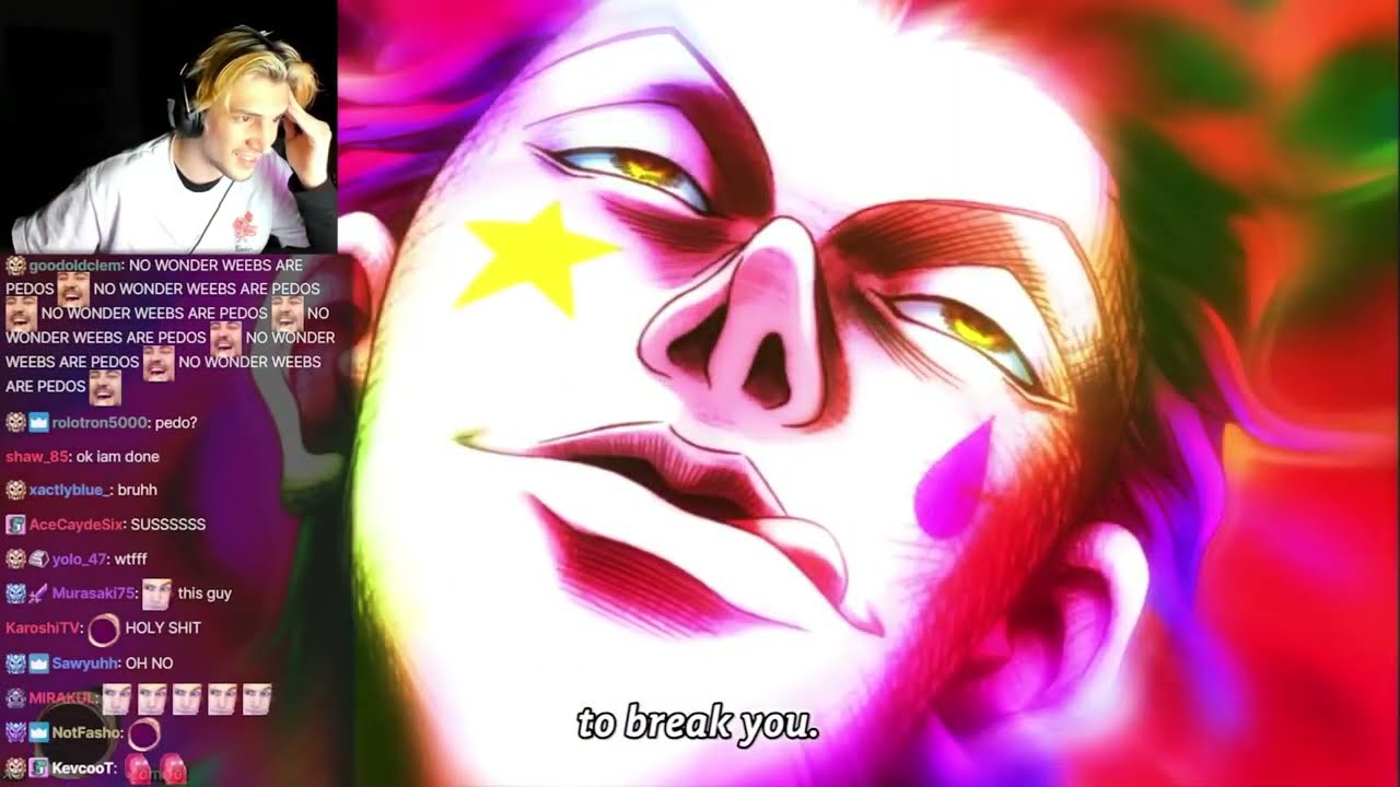 xQc reaction when Hisoka feels Turned On and lost himself facing Gon in a Battle