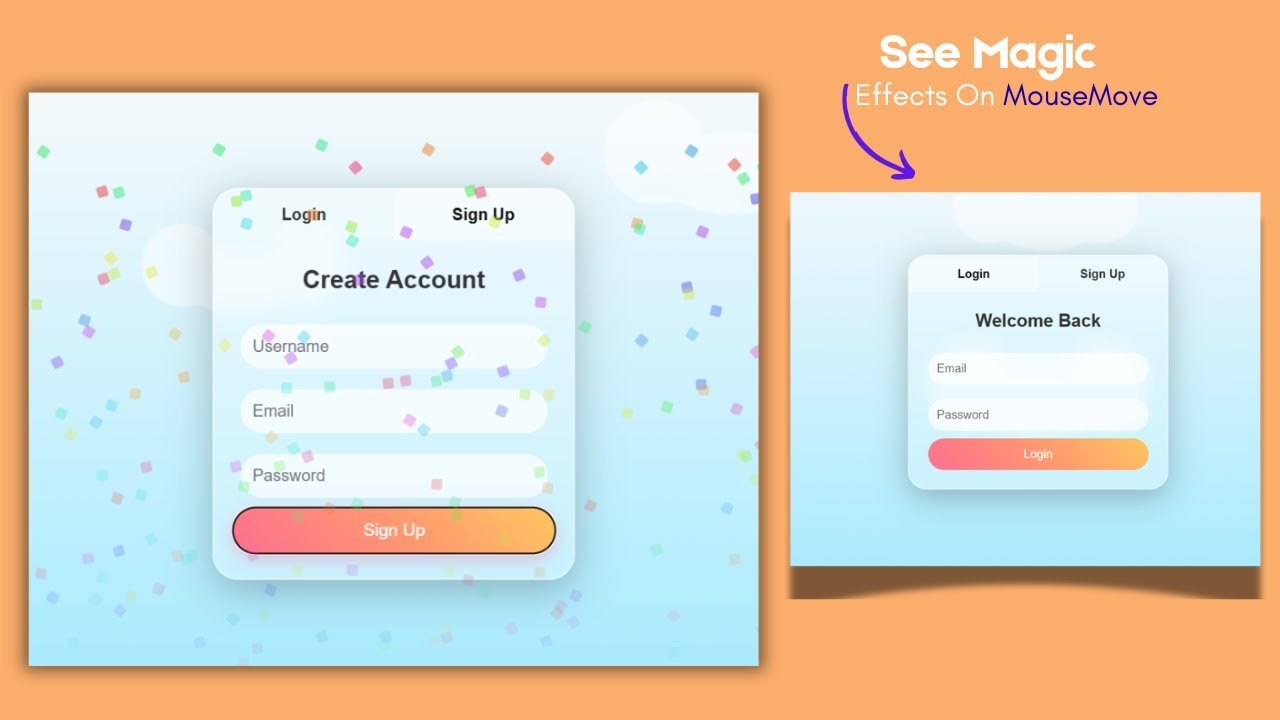 Creative Login & Signup Form Designs with HTML CSS JavaScript |FRONTAND PROJECT |#webdesign #coding