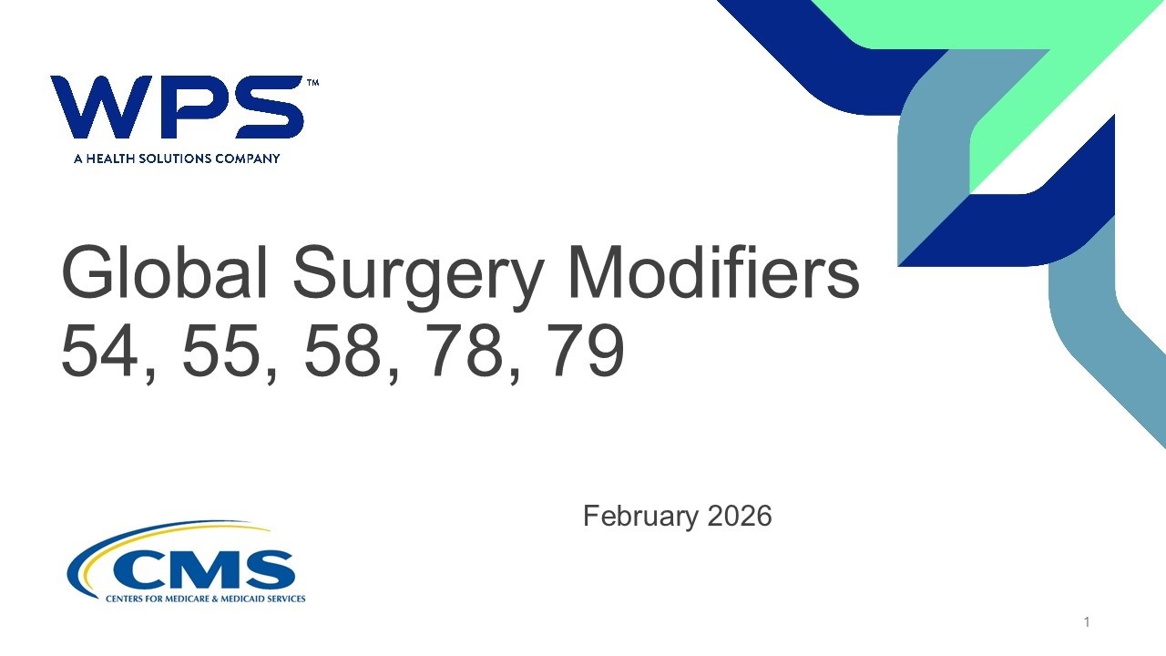 Global Surgery Modifiers 54, 55, 58, 78, 79