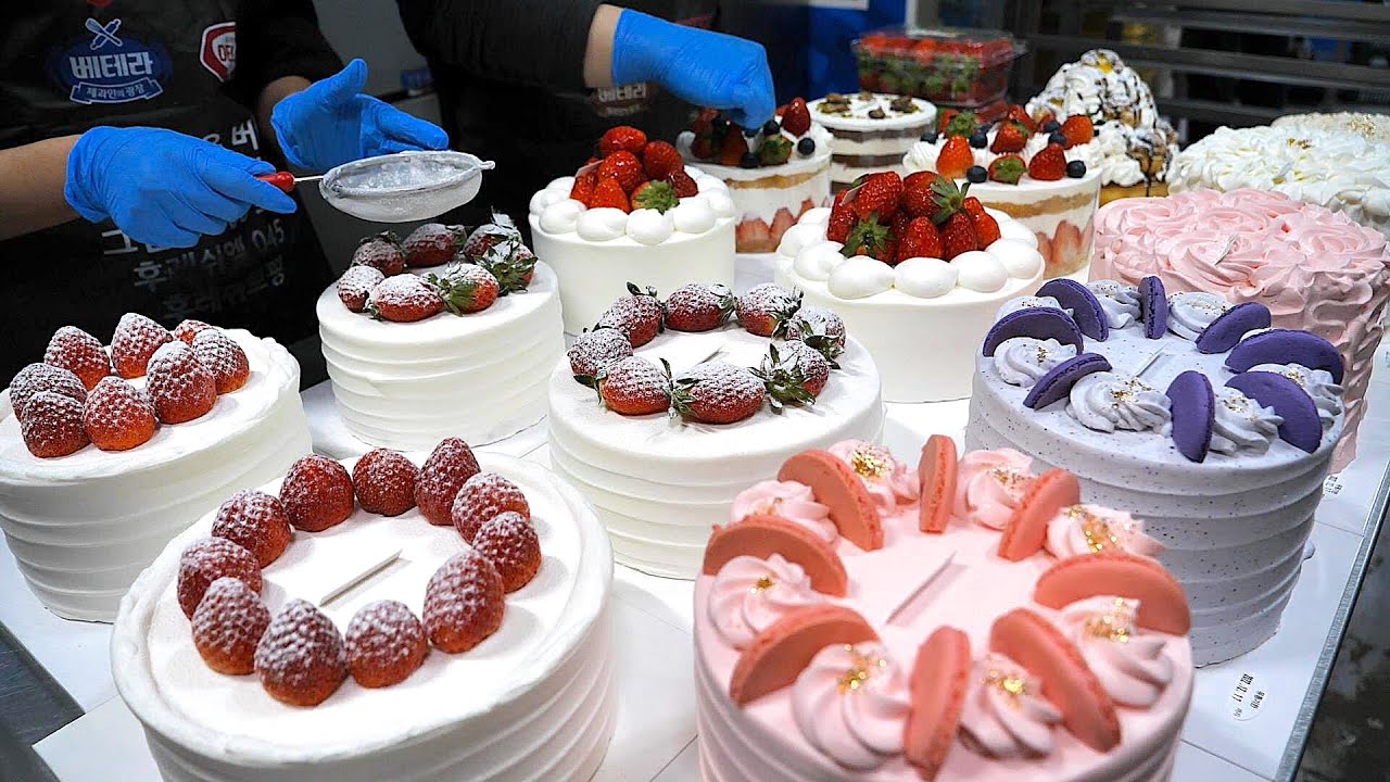 Beautiful and sweet! How Various Cream Cakes are Made / Korean Street Food