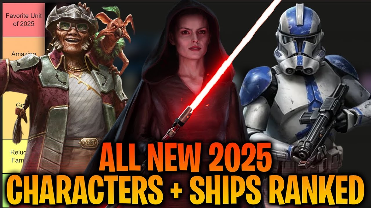 ВСЕ НОВЫЕ ПЕРСОНАЖИ И КОРАБЛИ 2025 ГОДА В РАНЖИРОВАНИИ В STAR WARS: GALAXY OF HEROES