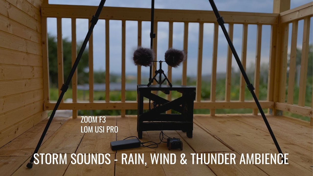 Storm Sounds | Rain, Wind & Thunder Ambience | record from a cabin terrace #zoomf3 #LomUsiPro