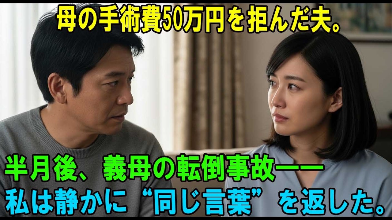 実家の母の手術費50万円を出すと言ったら、「君の母親の扶養は俺の責任じゃない」と言い放った夫。半月後、登山中に義母が転倒。すると私のたった一言で、夫の実家は壊滅しました。