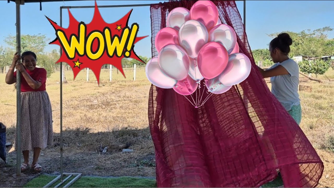 El aire bolo la decoración y los invitados están apunto de llegar OMG 😨 