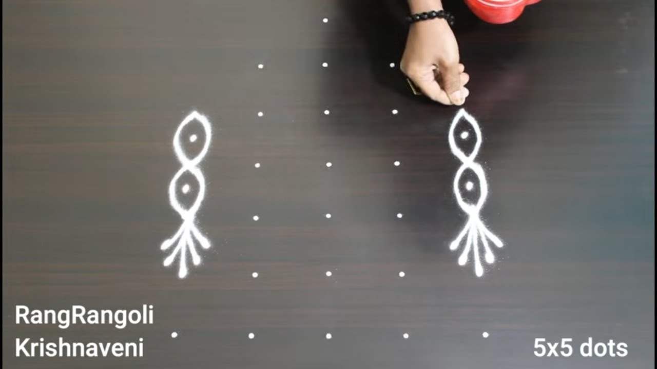 Ratha Saptami Muggulu🌷5x5 dots Easy Ratham Kolam🌷Chariot Rangoli🌷RangRangoli Krishnaveni