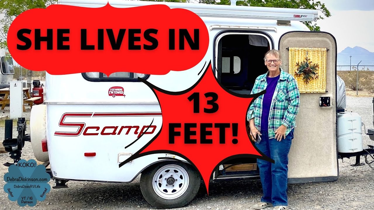Tour of Joan's Scamp Travel Trailer | Her Tiny Home - a day in my nomad RV life