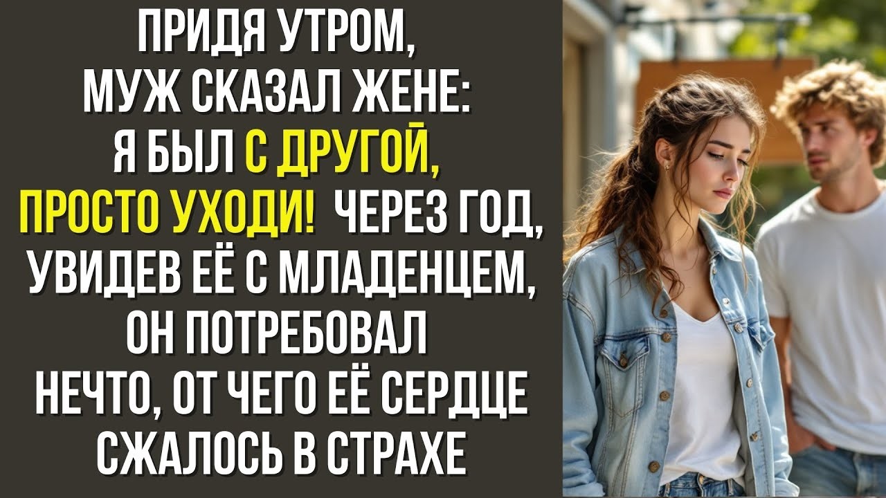 Придя утром, муж сказал жене — Я был с другой, просто уходи — Через год, увидев её с младенцем