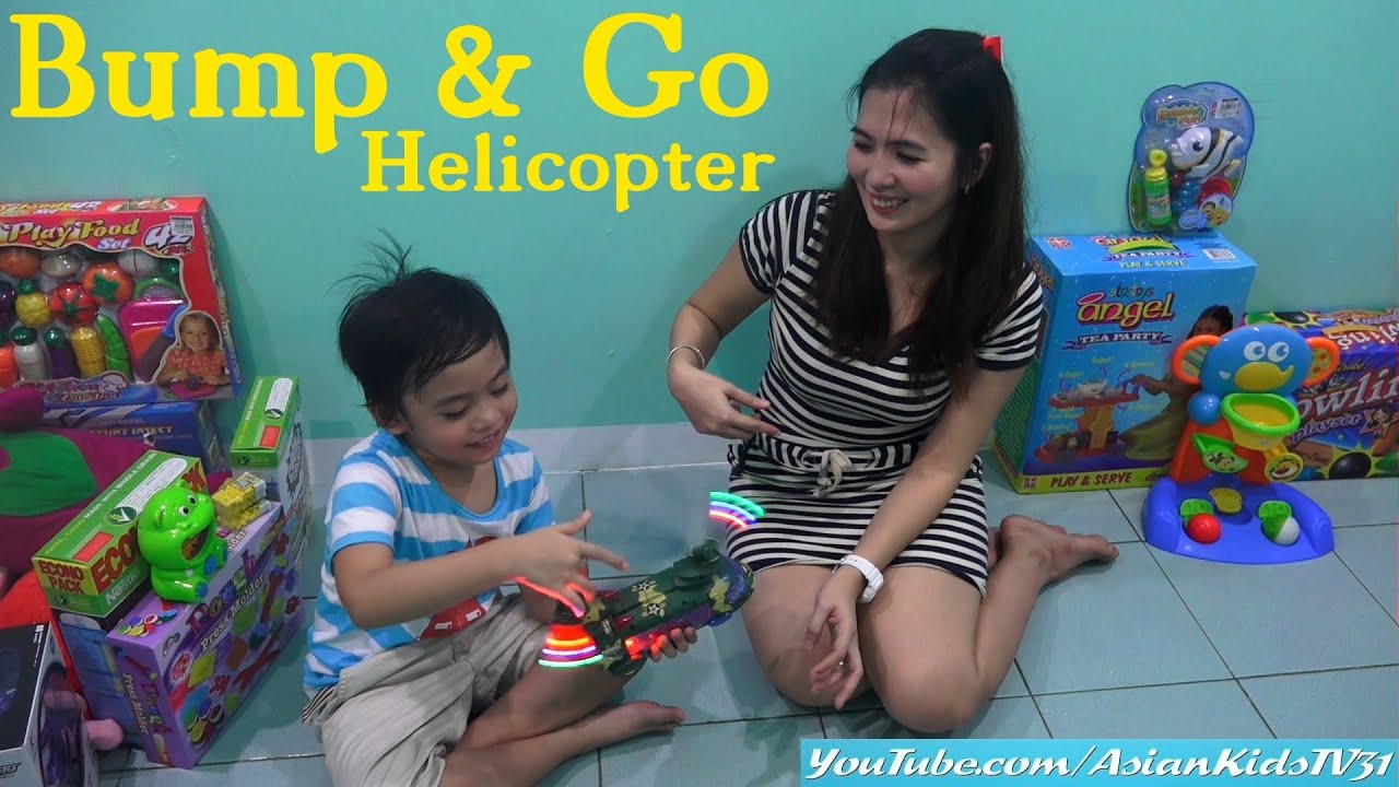 Toys for Toddlers and Kids: Bump & Go Helicopter Toy w/ Lights and Sounds Unboxing