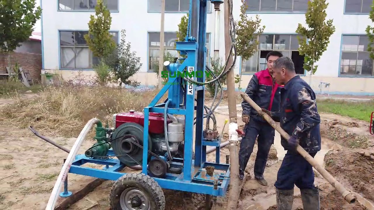 HF260D diesel engine hydraulic drilling rig with integrated centrifugal mud pump
