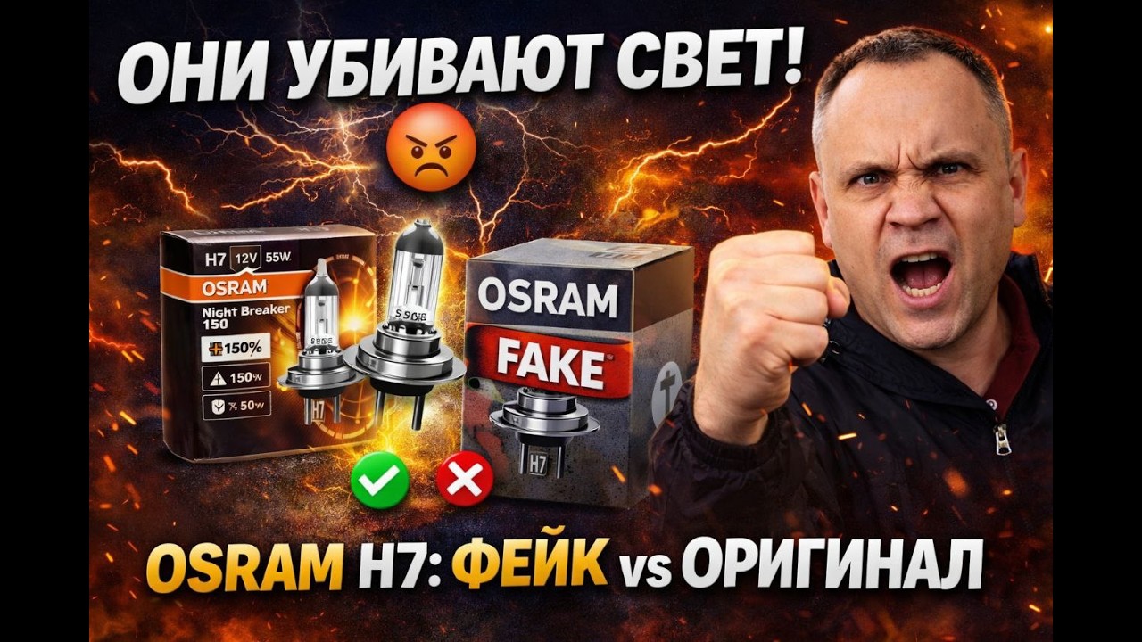 ОНИ УБИВАЮТ СВЕТ! 😡 КАК ОТЛИЧИТЬ ФАЛЬШИВЫЕ ЛАМПЫ OSRAM ОТ ОРИГИНАЛА (РАЗБОР КОНТРАФАКТА)
