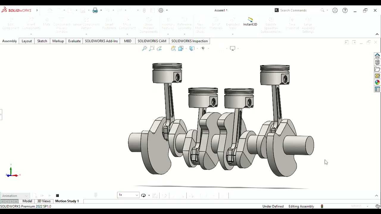 ANIMASI PERGERAKAN PISTON DAN CRANKSHAFT
