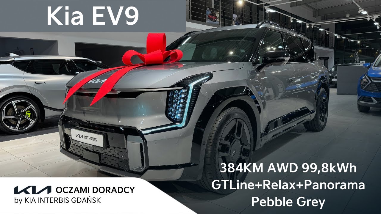 Elektryczna przyjemność z jazdy - Kia EV9 [384KM AWD 99.8kWh] GTLine + RELAX + DACH | Pebble Grey