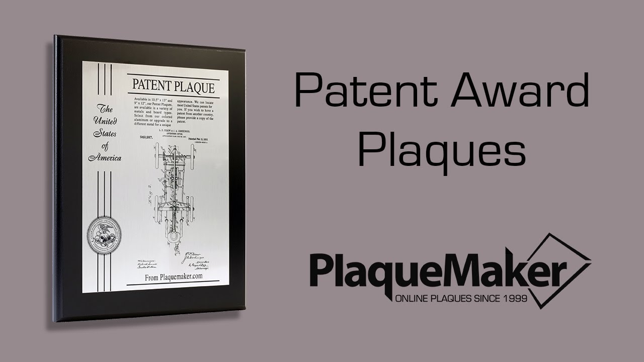 Patent Award Plaques  - PlaqueMaker.com