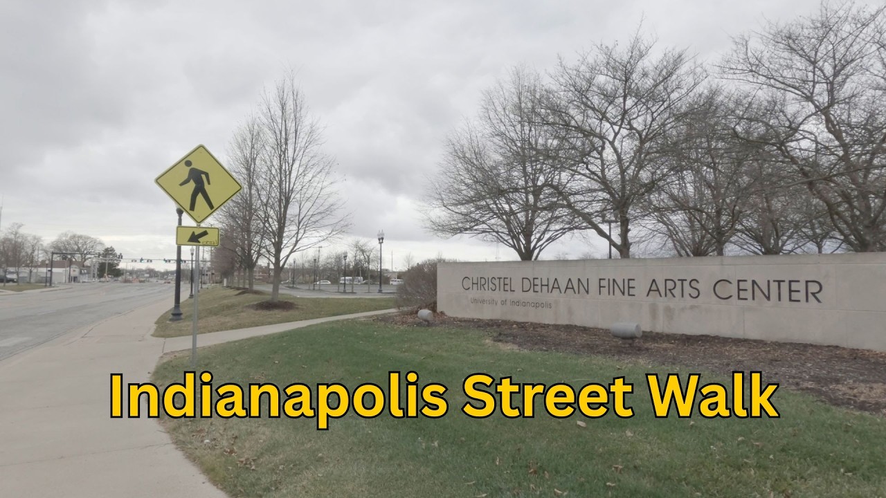 Walking Along Hanna Ave, Indianapolis 🇺🇸 | From Christel DeHaan Arts Center to S Harding St (4K)