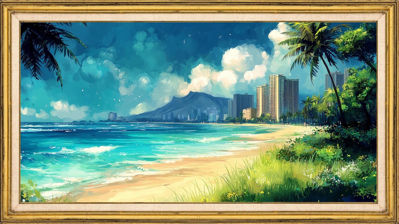 Hawaiian Beach Paradise 🌴 | 2 Hours Relaxing Ocean View Screensaver in 4K | TV Frame Art