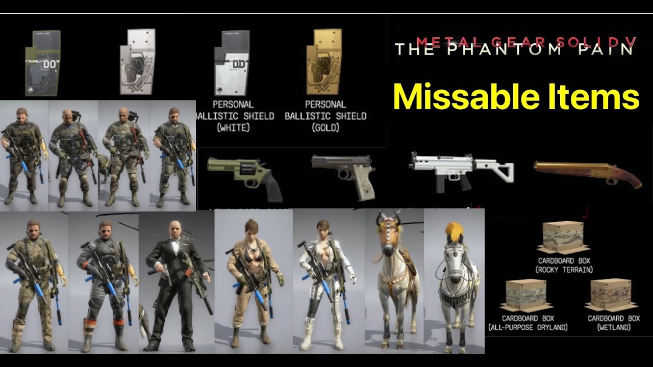 All Missable Items in Metal Gear Solid V: The Phantom Pain - DLC Outfits, Collector's Edition