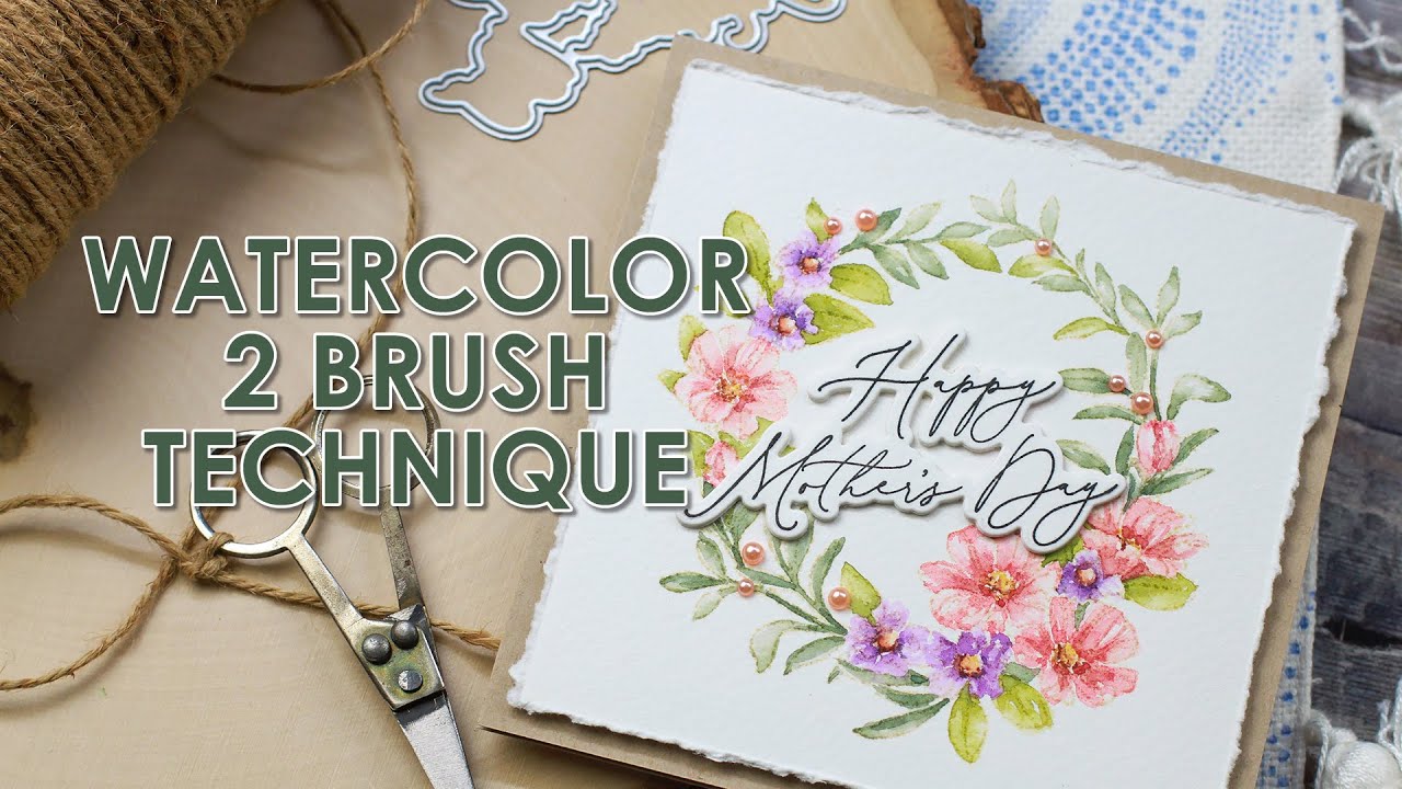 Two Brush Watercolor Method ft. Honey Bee Stamps Spring Wreath