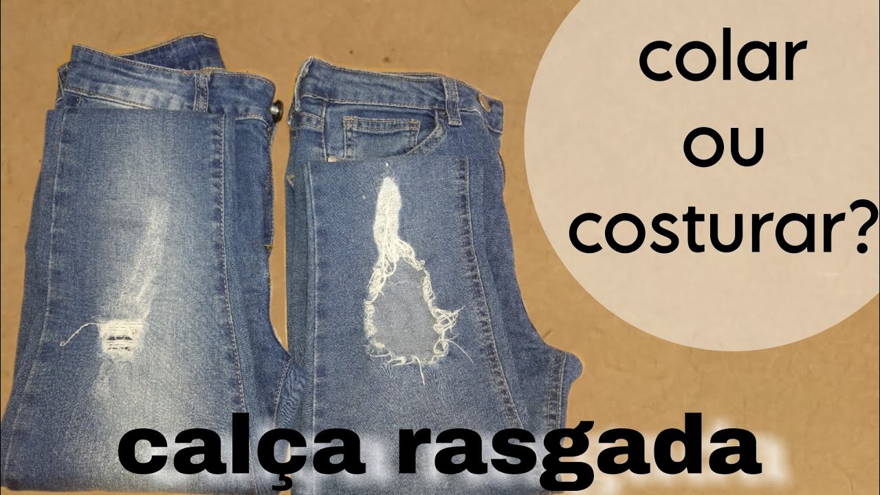calça jeans rasgada como arrumar