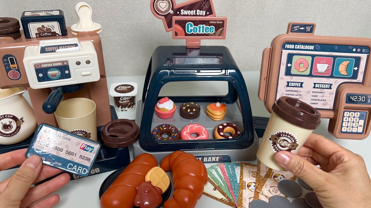 [ ☕️ Toy asmr 🍩 ] Coffee Shop Cafe Dessert PlaySet ASMR Satisfying Unboxing No Talking Review Toy