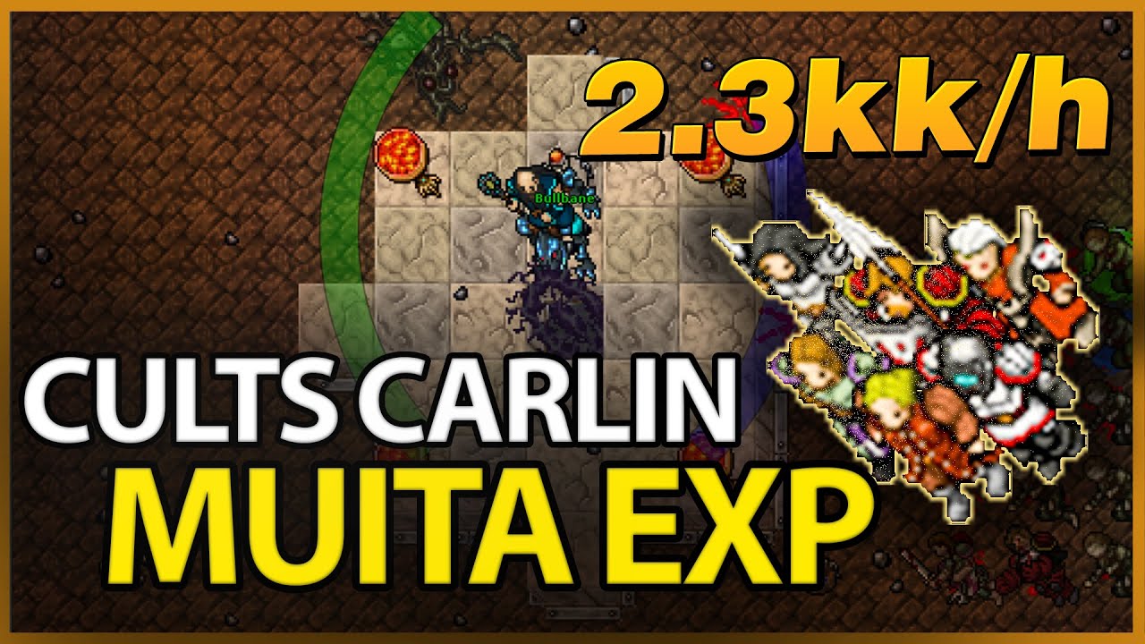 [TIBIA] ONDE UPAR EK LEVEL 120 + - CULTS CARLIN - 2.3KK/H + PROFIT - BOOST E PREY