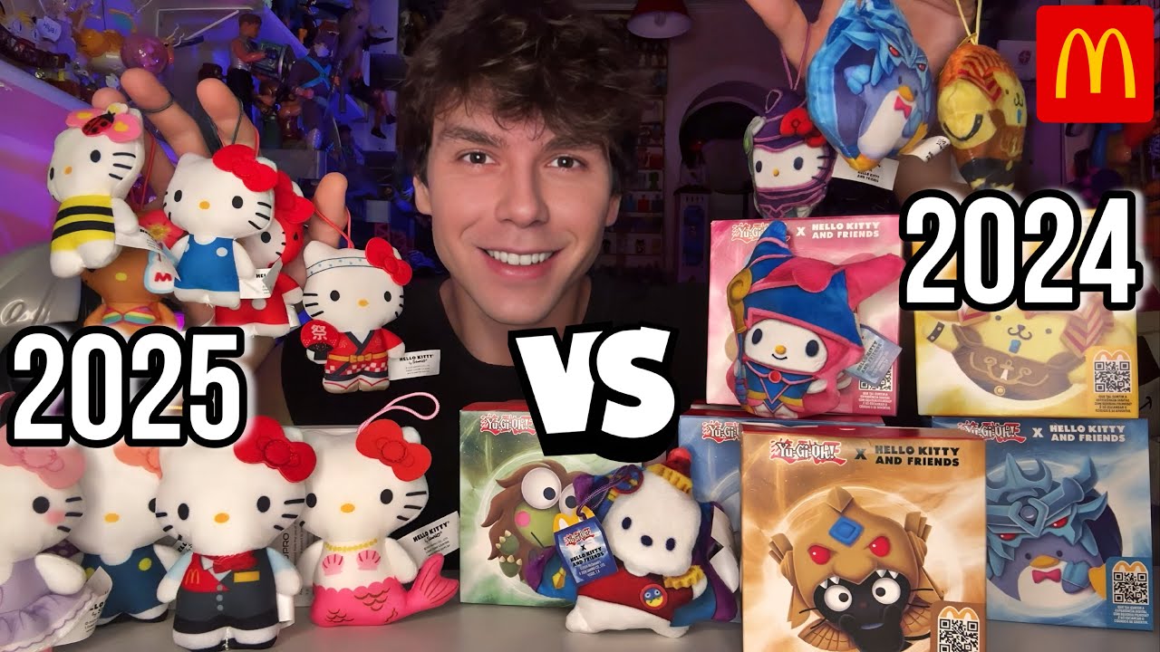 COMPARANDO COLEÇÃO HELLO KITTY MC DONALDS 2024 VS 2025 QUAL É MELHOR? PETER TOYS