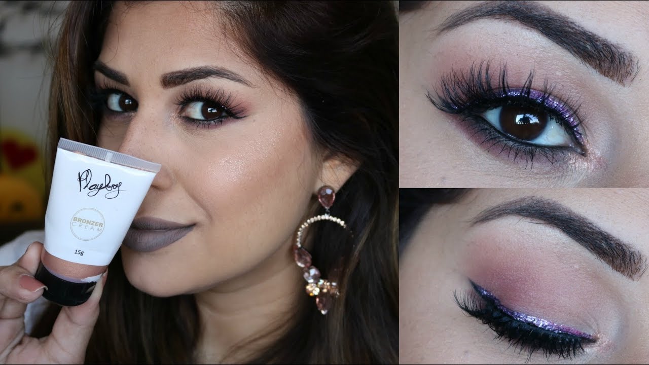 TESTANDO AS MAQUIAGENS DA PLAYBOY - DELINEADO COM GLITTER #VEDA #6