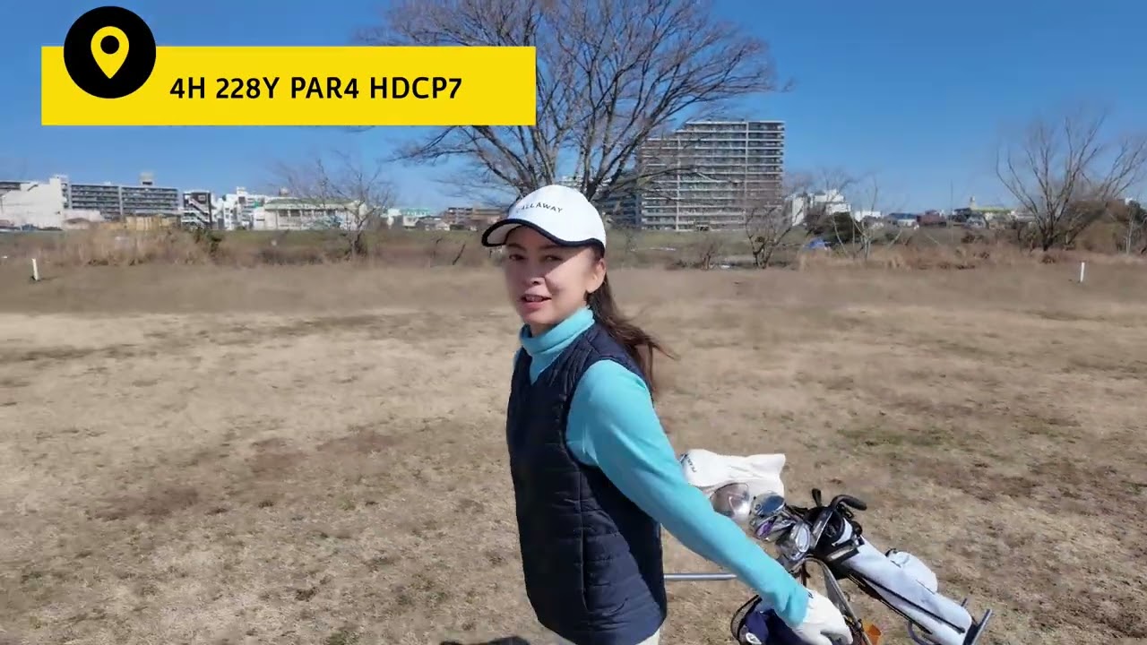 女子ゴルフ初心者：川崎リバーサイドゴルフで練習 初心者ゴルフ