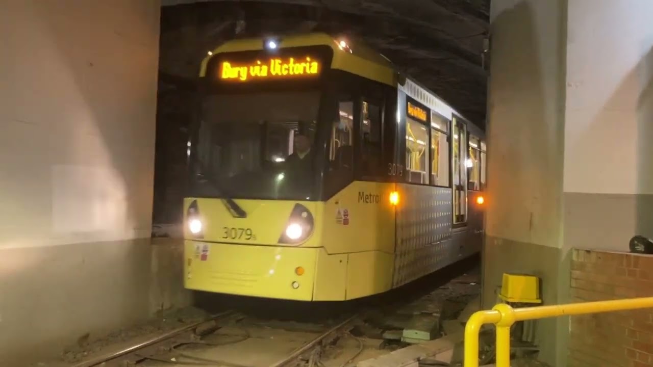 Manchester metrolink trams in Manchester