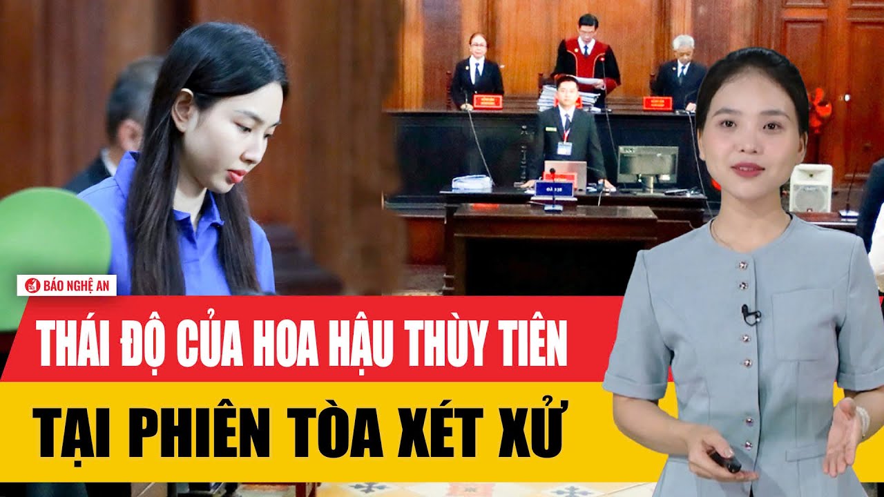 Th&aacute;i độ của hoa hậu Th&ugrave;y Ti&ecirc;n tại phi&ecirc;n T&ograve;a x&eacute;t xử