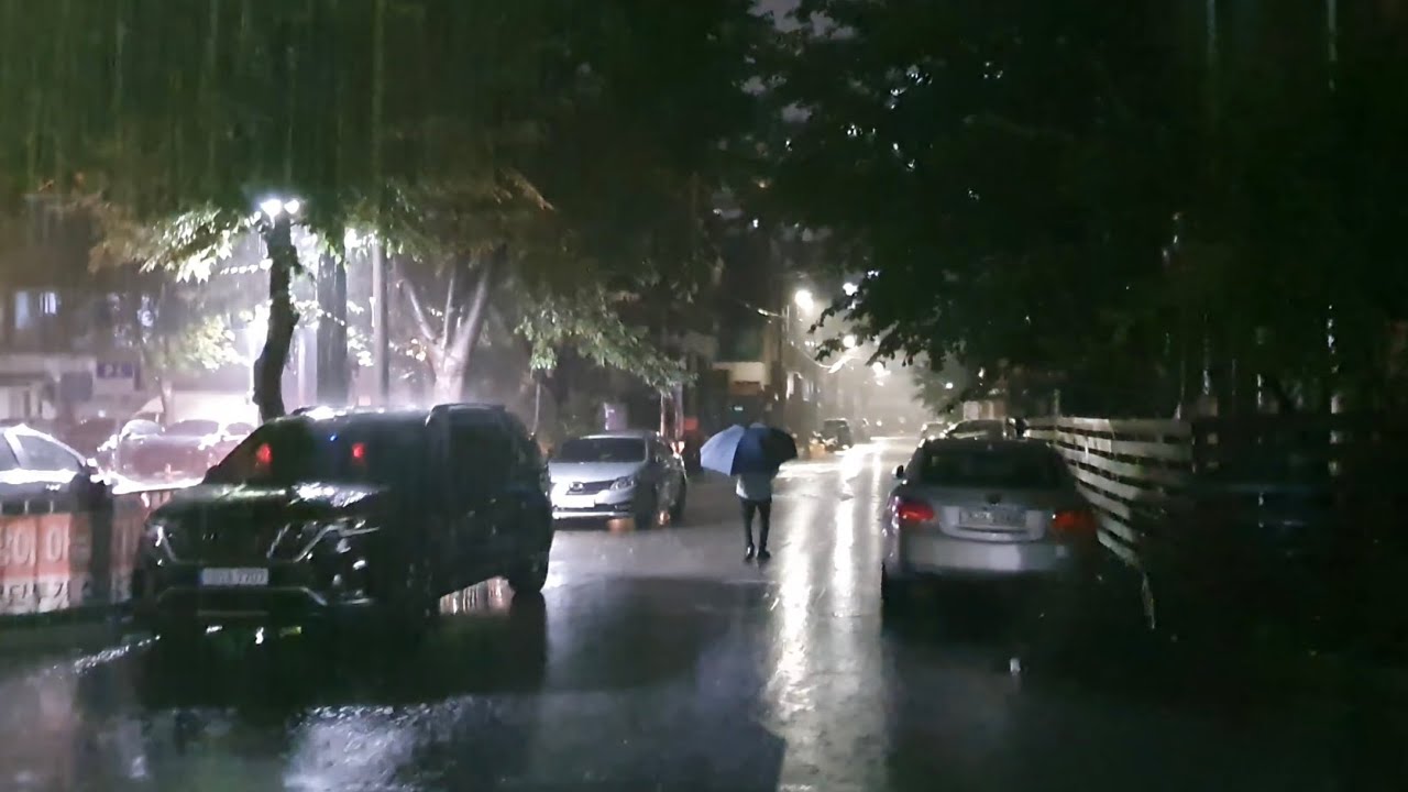 Washed All My Worries in the Night Rain Walk. Relaxing Sound for Sleep Study Meditation. White Noise