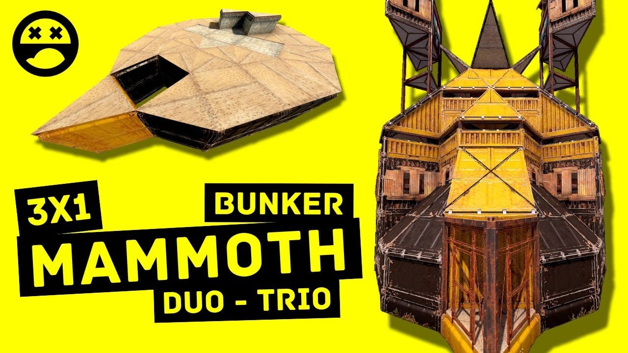 Mammoth &bull; The MOST Defendable 3X1 Bunker Base in RUST 2025 (stability bunker)