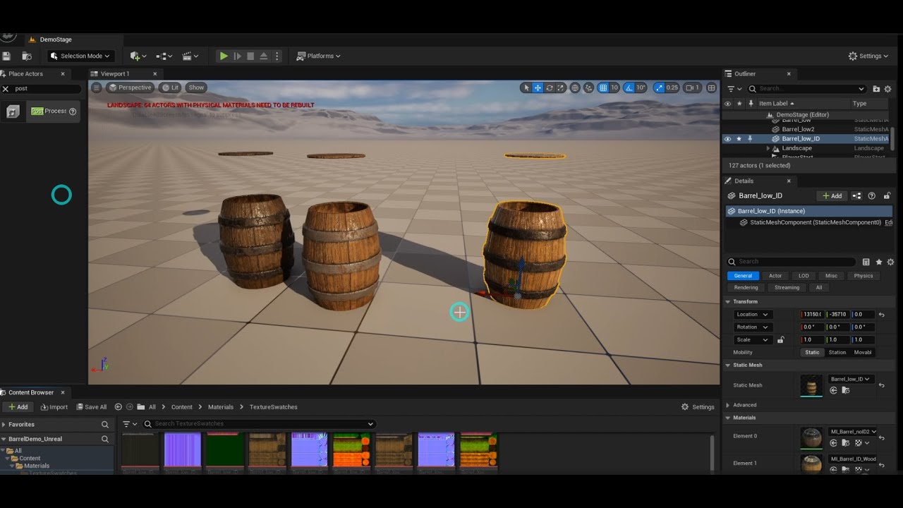 Unreal Intro and Tutorial (barrel demo)