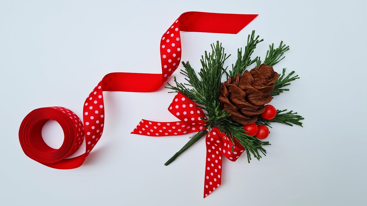 How To Make Pine Branch From Crepe Paper  / Paper Flower / Góc nhỏ Handmade