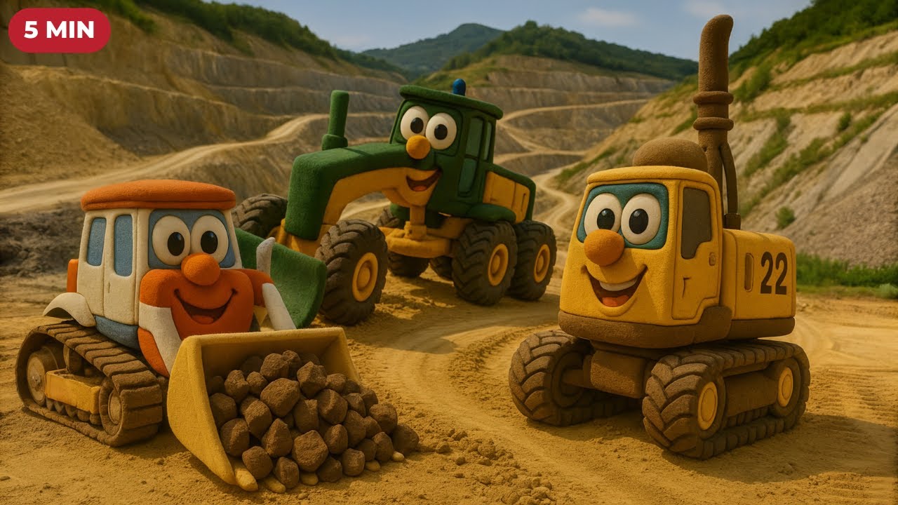 Maschinen im Steinbruch f&uuml;r Kinder ⛏️🚜🏔️ | Lernvideo (Teil 2)