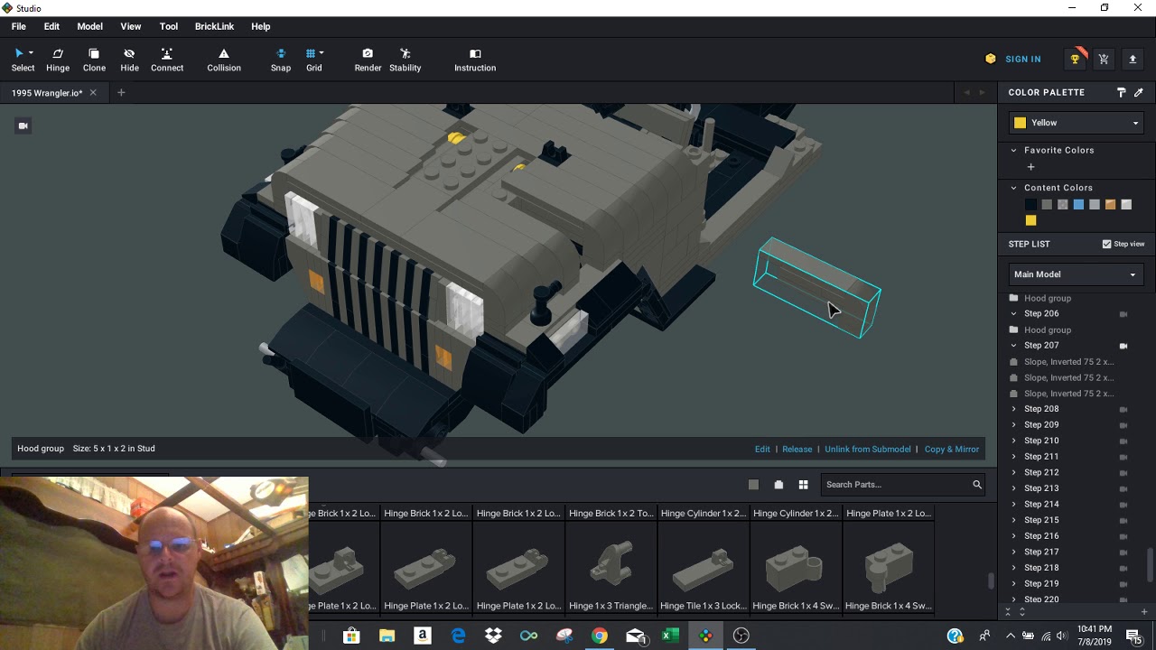 Bricklink Stud.io Tutorial 4: hinges and subgroups