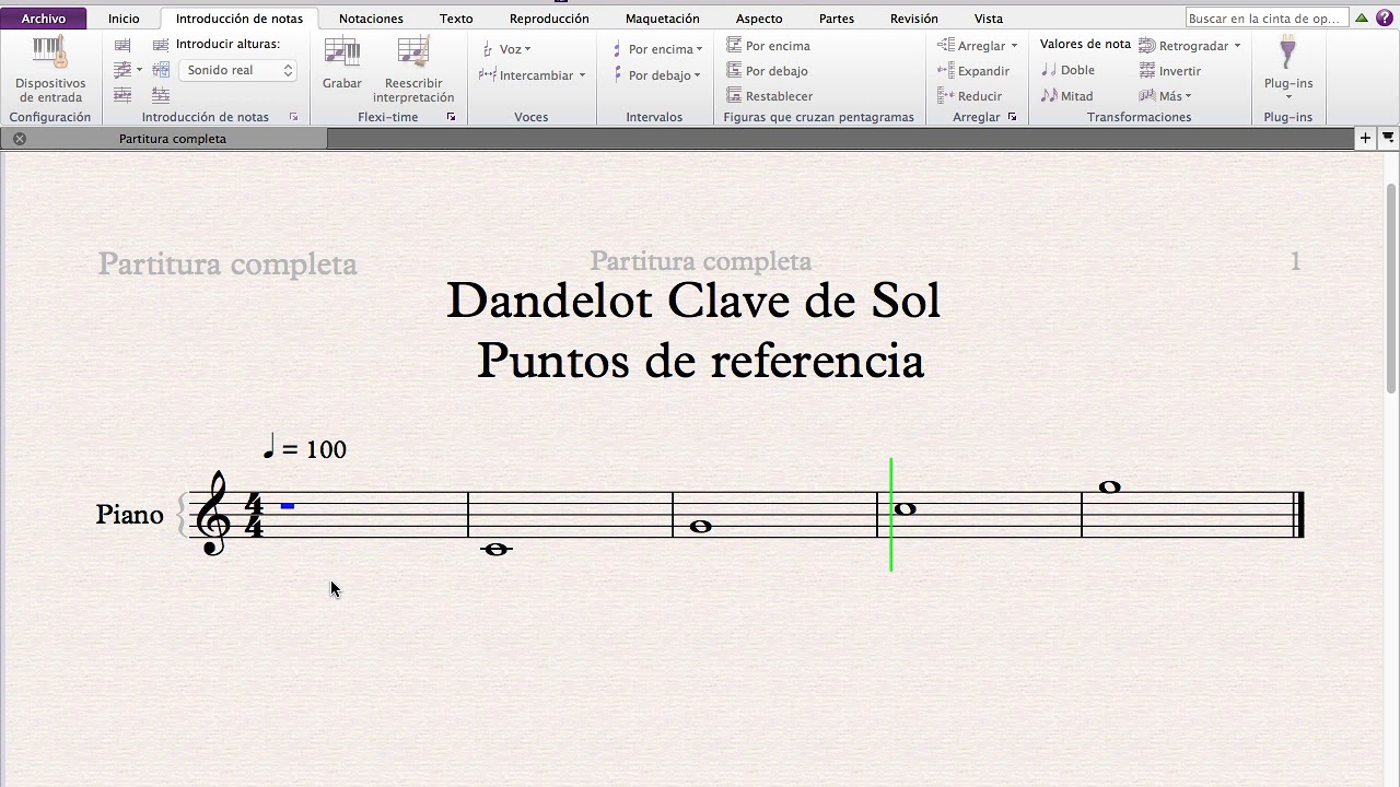 Lectura en clave de Sol - Puntos de referencia