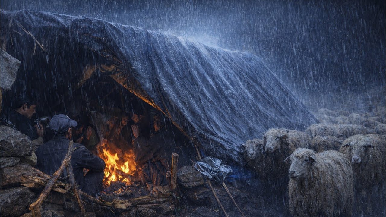 Survival in Rain and Storms in the Mountains I The Harsh Life of Nomads🌧Rural Life Nepal