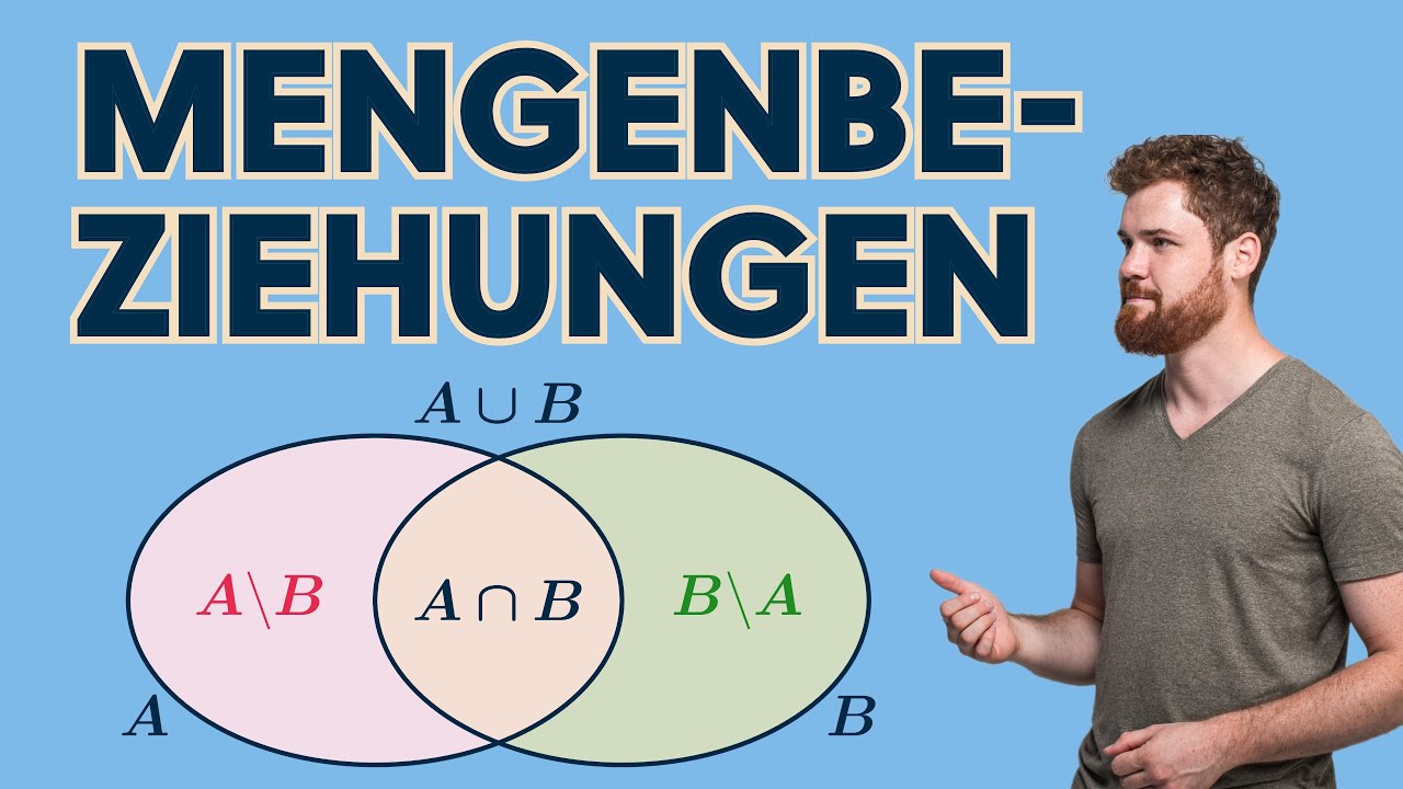 Mengenbeziehungen | Teilmenge, Vereinigung, Schnitt, Mengendifferenz, Komplement (Symbole+Bedeutung)