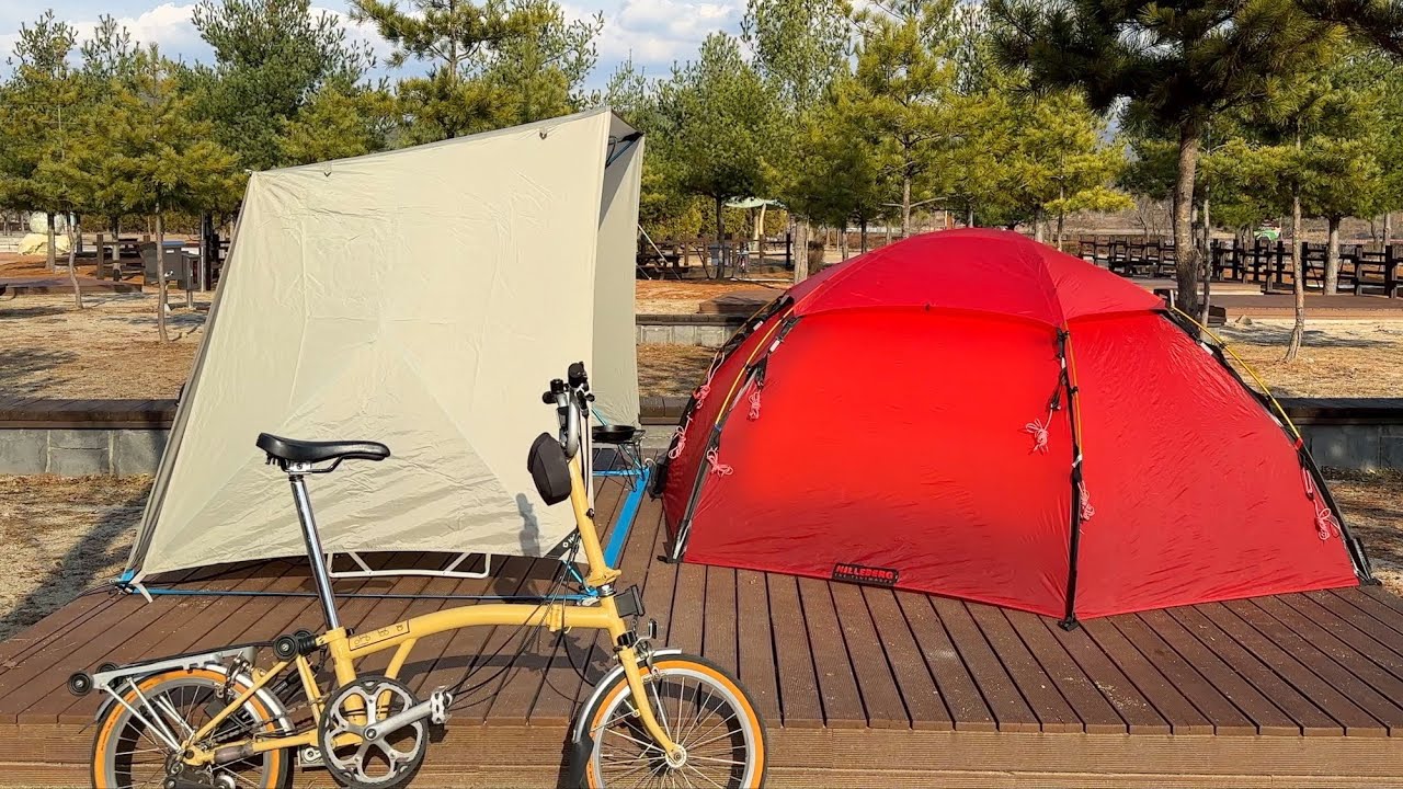 양구 인문학캠핑장, 파로호, 솔캠, 브롬톤, 로얄박스, Solo Camping at Yonggu, Lake Paroho, Brompton, Royal Box