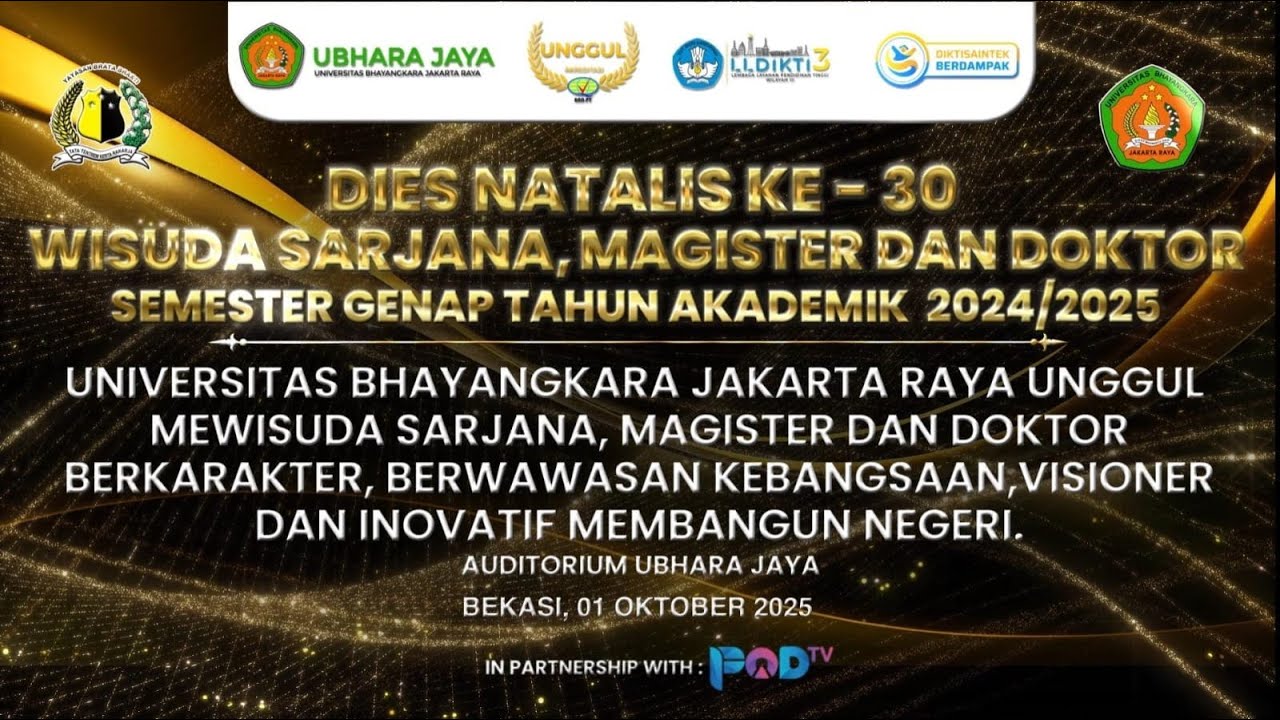 DIES NATALIS KE -30 WISUDA SARJANA, MAGISTER DAN DOKTOR SEMESTER GENAP TA 2024/2025