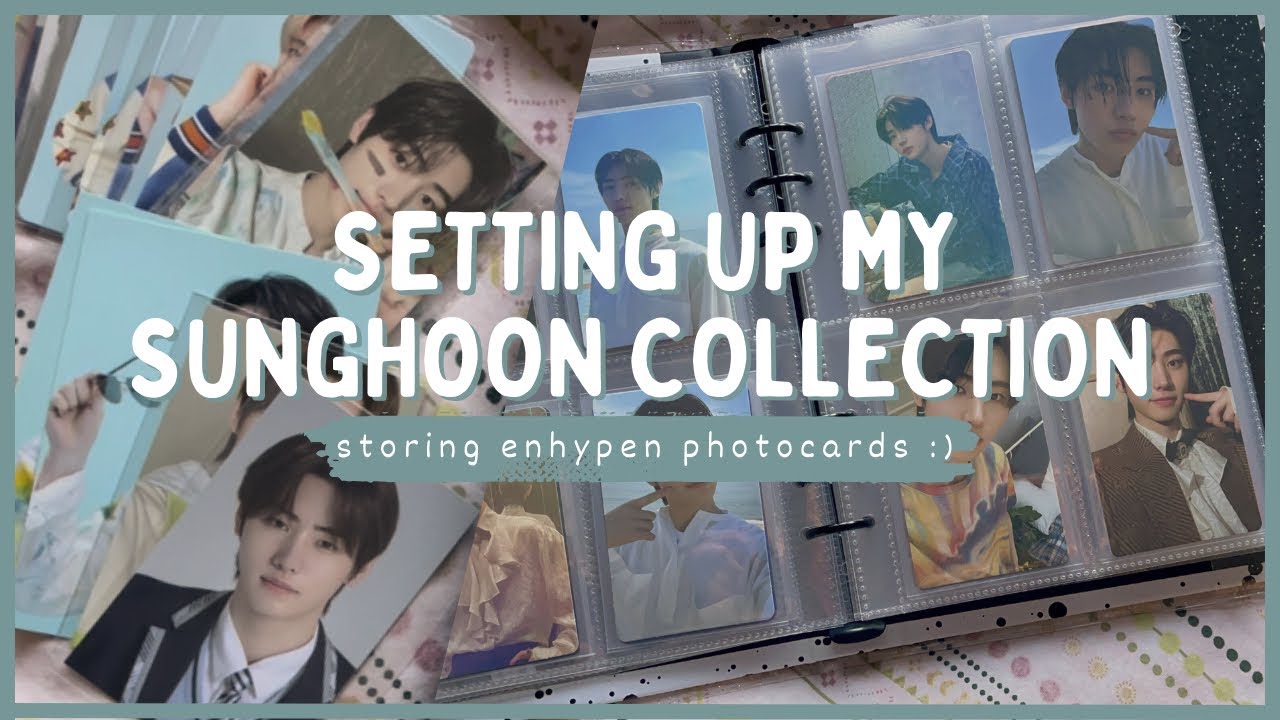 setting up my sunghoon collection! ♡ storing & sorting enhypen photocards :)