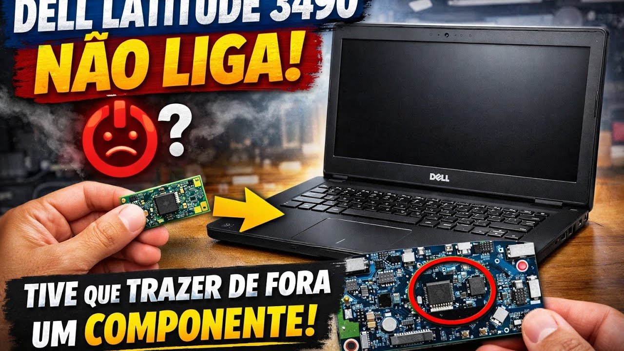 DELL LATITUDE 3490 NÃO LIGA, FOI NECESSÁRIO IMPORTAR O COMPONENTE PARA CONSEGUIR REPARAR O NOTEBOOK.