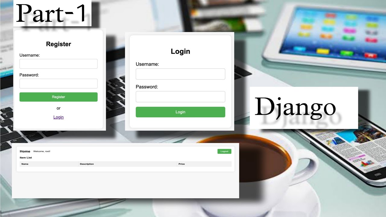 django user registration and Login authentication project | Part-1 | sign up, and logout | Python