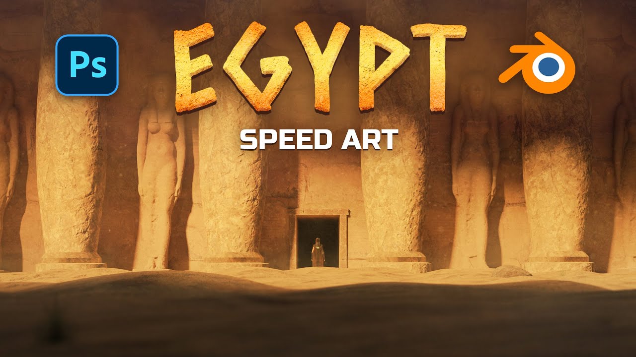 Арт в 3D и Фотошопе | Egypt Blender and Photoshop Speed Art